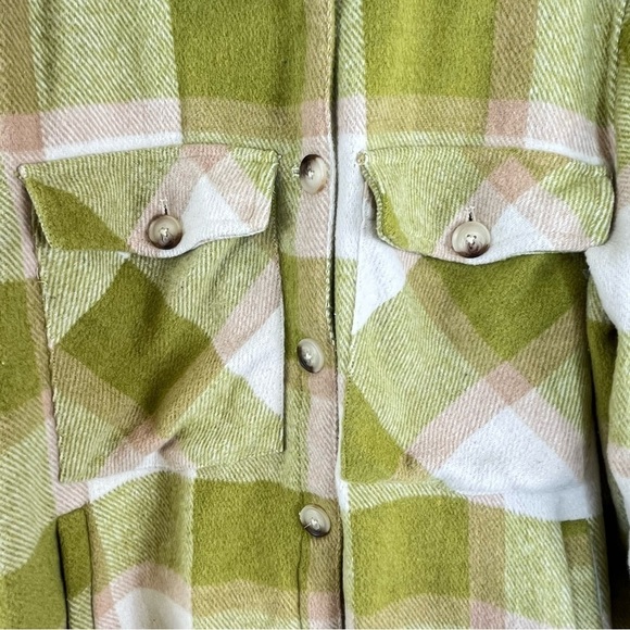 Blank NYC Green Plaid Oversized Business Casual Thick Shacket Jacket Size XL - Picture 4 of 16